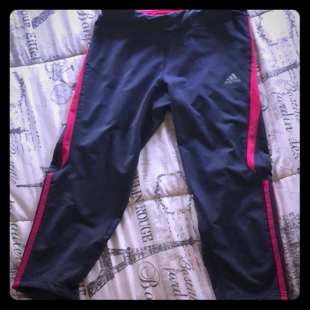 Adidas pink and grey response leggings